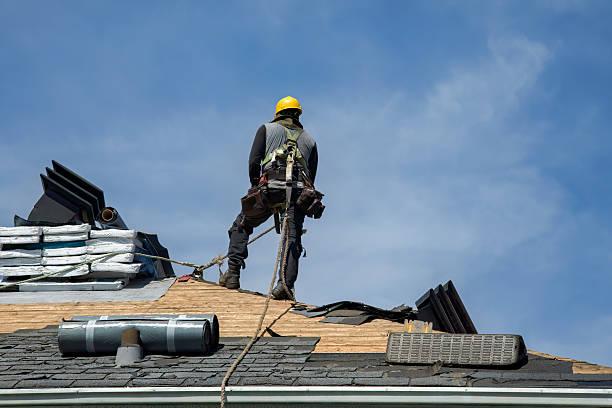 Professional Gutter Installation technician working in Simms, MT